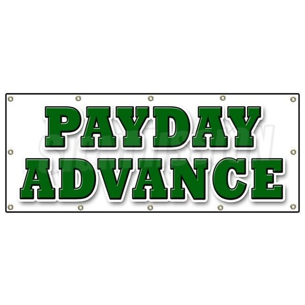 PAYDAY ADVANCE BANNER SIGN quick ez easy credit loans fast money loan